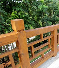 广西防腐木栏杆安装